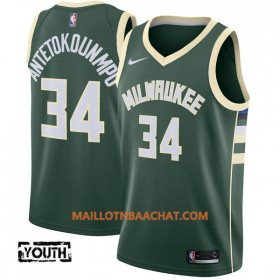 Maillot NBA Milwaukee Bucks Giannis Antetokounm 34 Nike 2017-18 Vert Swingman - Enfant